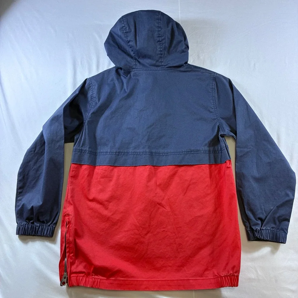 Timberland Kids Navy Red Colorblock Anorak Pullover Jacket Size M 10-12 NWT